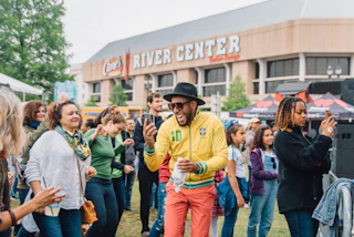 People Celebrating The Ebb & Flow Festival In Baton Rouge, LA