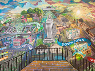 Artist Skinny Dope partners with Visit Baton Rouge for new mural at River Center